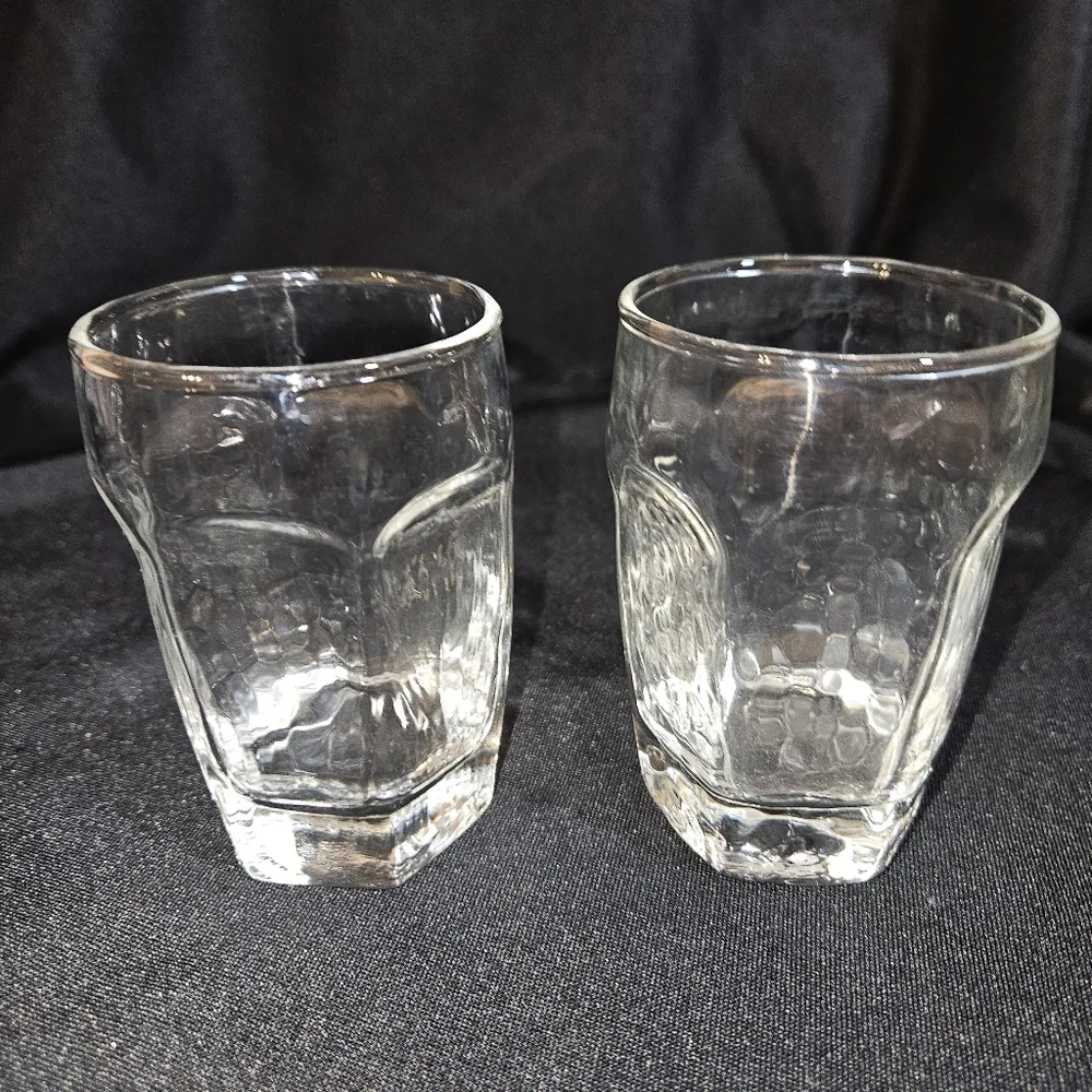 Set 2 Libbey Chivalry Clear Juice Textured Glasses Flat weighted base 6oz. - Picture 3 of 9
